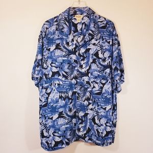 Men's Panama Jack Hawaiian Shirt Cars Blue 3XL
